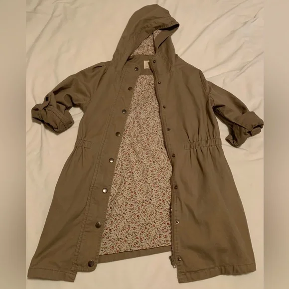 Forever 21 Hooded Utility Jacket; Dark Khaki - Picture 4 of 5